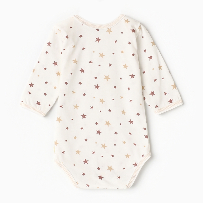 Боди детское с длинным рукавом, цвет белый/звезды, рост 68 Боди детское с длинным рукавом, цвет белый/звезды, рост 68