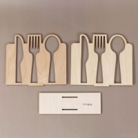 Салфетница деревянная &laquo;Столовые приборы&raquo;, 16х14 см