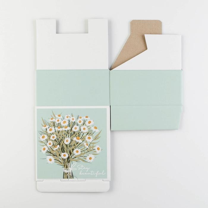 Коробка‒пенал, упаковка подарочная, &laquo;Ромашки&raquo;, 15 х 15 х 7 см