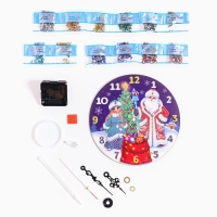 Алмазная мозаика на новый год для детей с частичным заполнением на часах &laquo;Новый Год!&raquo;, 20 х 20 см, новогодний набор для творчества