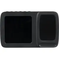 Станция беспроводной зарядки с часами и календарем и подсветкой лого Novem, черная