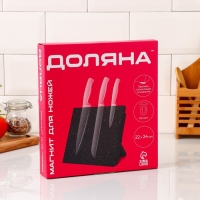 Держатель для ножей магнитный Доляна &laquo;Зефир&raquo;, 22&times;24 см, цвет чёрный