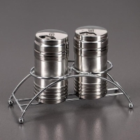 Набор для специй из нержавеющей стали на подставке &laquo;Металлик&raquo;, 100 мл, 2 шт, цвет серебряный