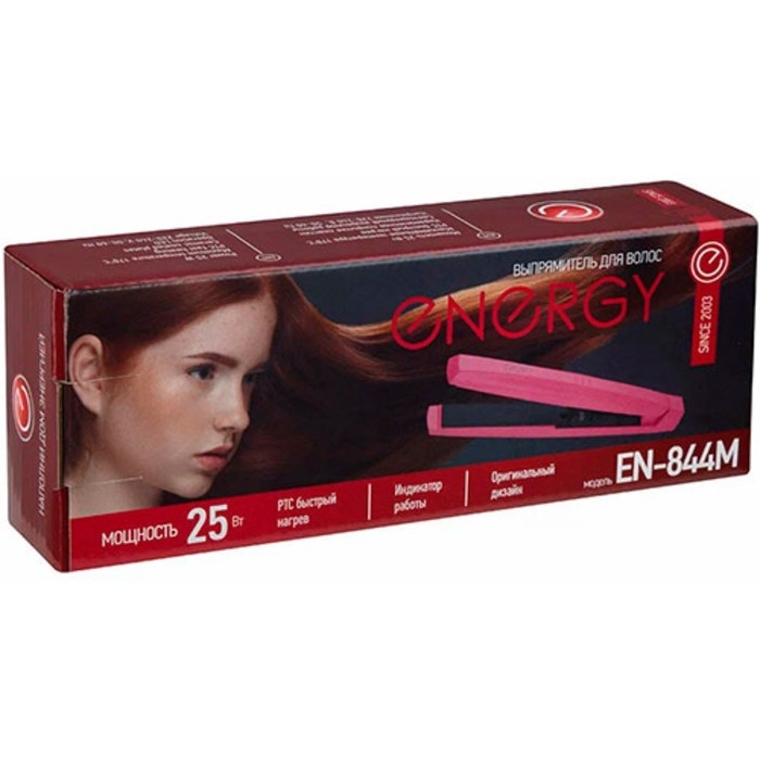 Выпрямитель Energy EN-844M, 25 Вт, керамическое покрытие, до 170 &deg;С, розовый