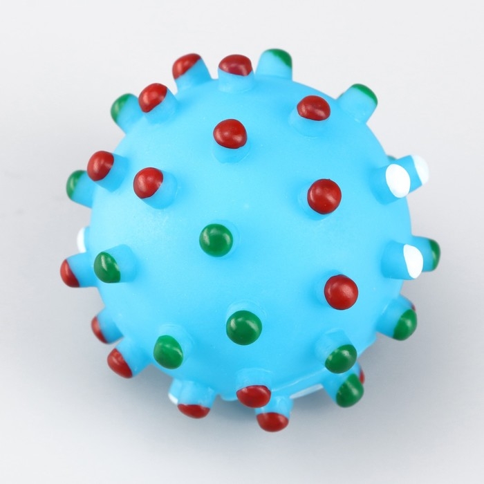 Игрушка пищащая Игрушка пищащая "Бактерия" для собак, 6,3 см, голубая