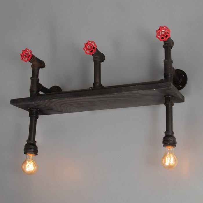 Бра "Полка" 2хЕ27 40Вт черный 43х34х21см