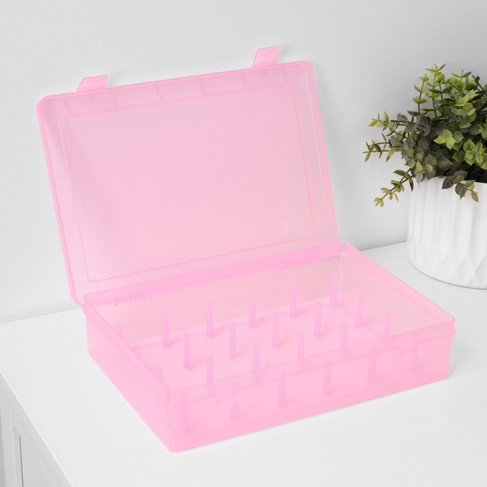 Органайзер для ниток, 24 ячейки, 28×19,5×6 см, цвет МИКС Органайзер для ниток, 24 ячейки, 28×19,5×6 см, цвет МИКС