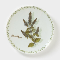 Тарелка фарфоровая &laquo;Ботаника. Мята&raquo;, d=20 см, цвет белый