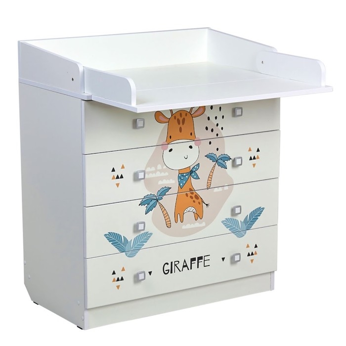 Комод пеленальный детский Фея 1580 &laquo;Жирафик&raquo;, 80х47х92 см., 4 ящика, цвет белый