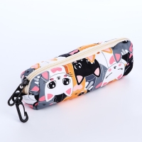 Рюкзак школьный из текстиля на молнии, 3 кармана, пенал, цвет разноцветный/оранжевый Рюкзак школьный из текстиля на молнии, 3 кармана, пенал, цвет разноцветный/оранжевый