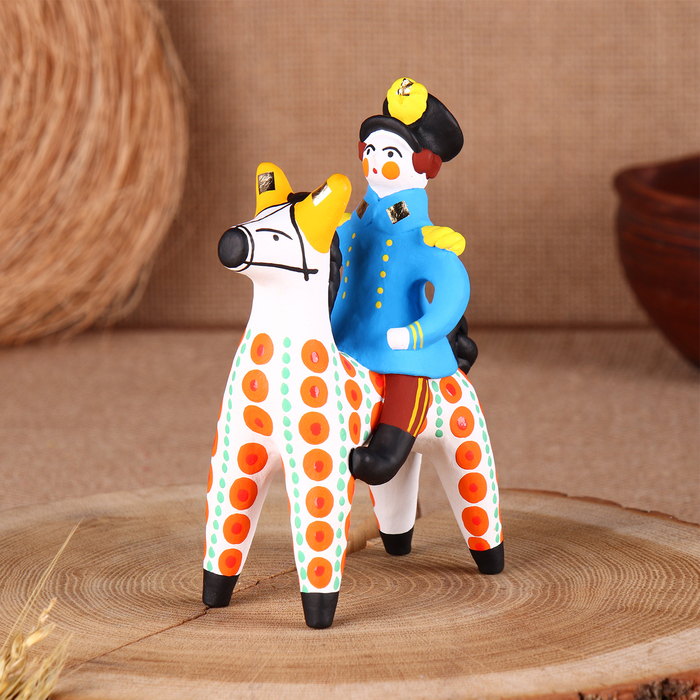 Дымковская игрушка Дымковская игрушка "Всадник офицер", микс