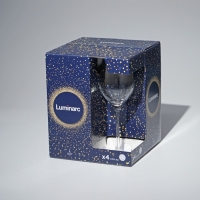 Набор стеклянных бокалов для вина &laquo;Серебряная дымка&raquo;, 270 мл, 4 шт