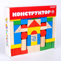 Конструктор &laquo;Цветной&raquo;, 65 элементов