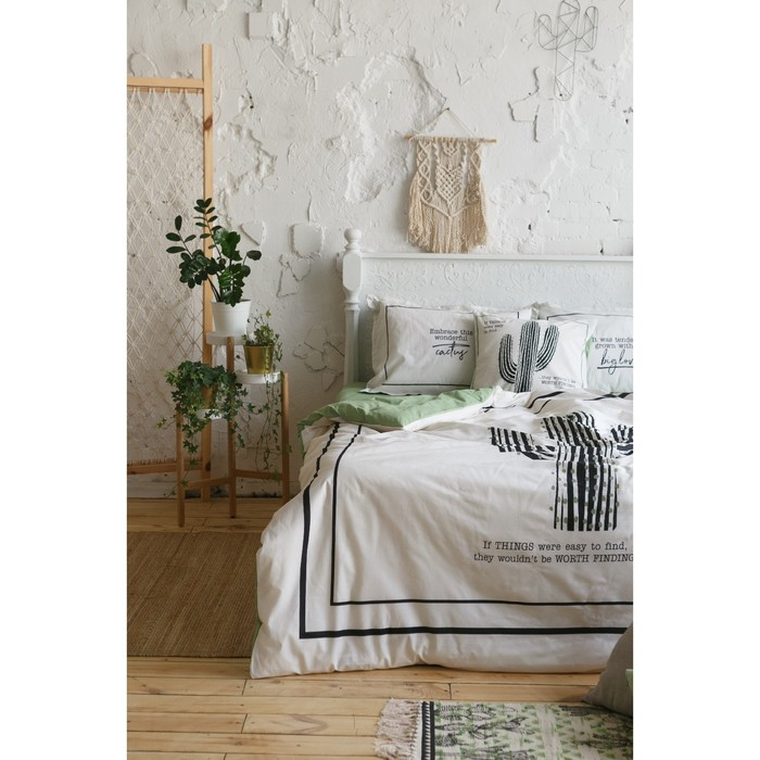 Постельное бельё "Этель" 1.5 сп Кактус 143х215 см,150х214 см, 50х70+3 - 2 шт