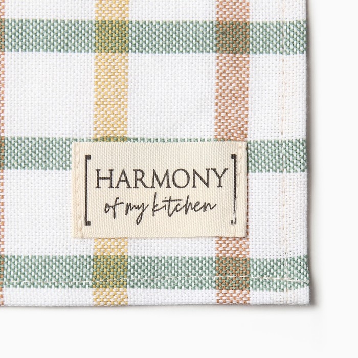 Набор Этель Harmony: фартук 60х70см, прихватка 19х19см, полотенце 40х73см,  рогожка 186 г/м2