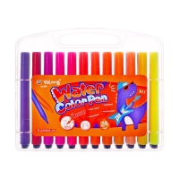 Фломастеры 24 цвета с пулевидным наконечником, в пластиковом пенале Дино МИКС Фломастеры 24 цвета с пулевидным наконечником, в пластиковом пенале Дино МИКС