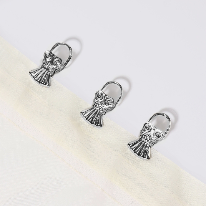 Зажим для штор «Ракушка», 32 × 16 мм, 6 шт, цвет серебряный Зажим для штор «Ракушка», 32 × 16 мм, 6 шт, цвет серебряный