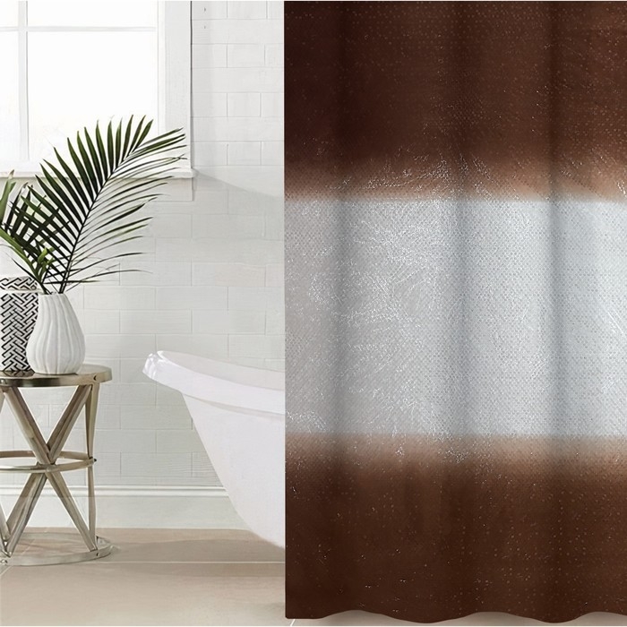 Штора для ванной Доляна &laquo;Диско 3D&raquo;, 180&times;180 см, EVA, цвет коричневый