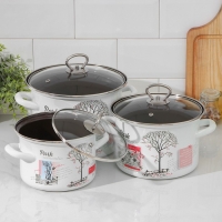 Набор кастрюль «Осенний парк. Люкс», 3 предмета: 2,4 л, 3,4 л ,5 л, крышки, индукция Набор кастрюль «Осенний парк. Люкс», 3 предмета: 2,4 л, 3,4 л ,5 л, крышки, индукция