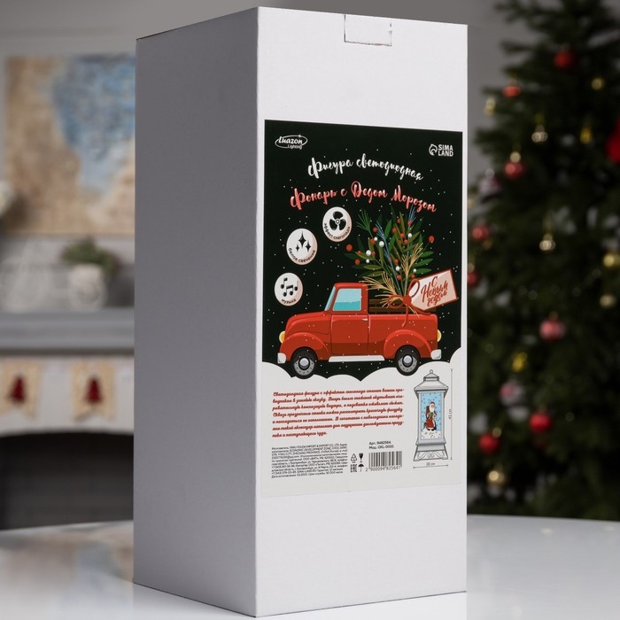 Светодиодная фигура &laquo;Фонарь с Дедом Морозом&raquo; 18 &times; 41 &times; 18 см, пластик, батарейки ААх3 (не в комплекте), USB, свечение белое