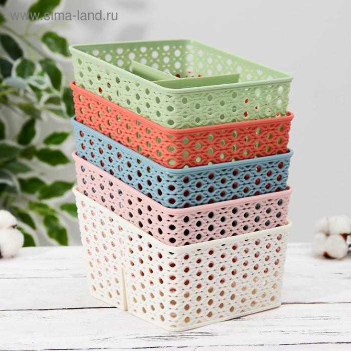 Органайзер для мелочей &laquo;Петельки&raquo;, 3 отделения, 15,5&times;13,5&times;10 см, цвет МИКС