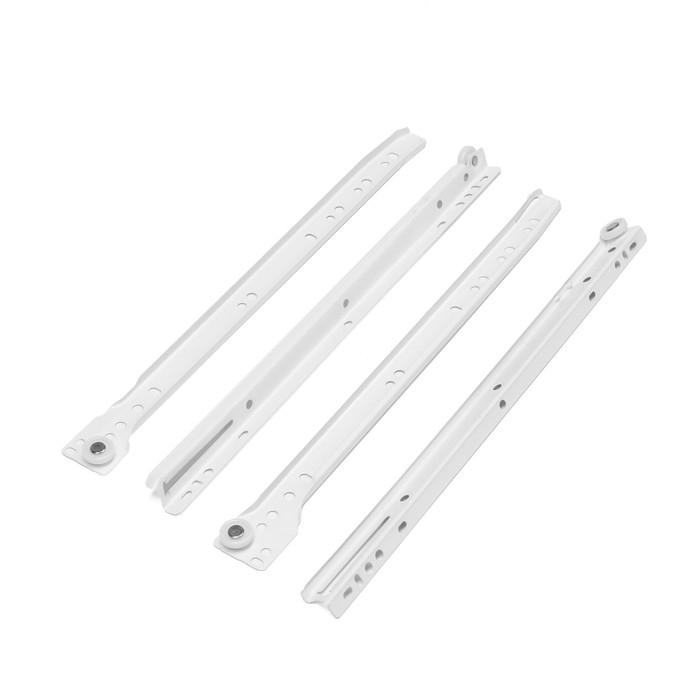 Роликовые направляющие ТУНДРА, L=350 мм, толщина 0,8 мм, белые, 2 шт. Роликовые направляющие ТУНДРА, L=350 мм, толщина 0,8 мм, белые, 2 шт.