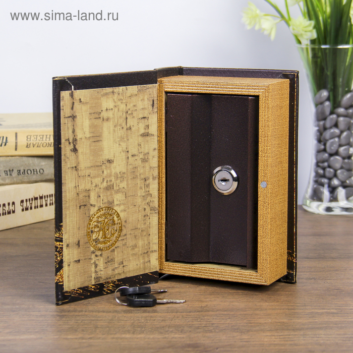 Сейф-книга дерево Сейф-книга дерево "Ночной Париж в золоте" кожзам 17х11х5 см