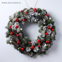 Венок праздничный &laquo;Снежное чудо&raquo;, ручная работа