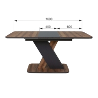 Стол кухонный раскладной Аврора, 1200(1600)х750х755, Авелано/Графит Стол кухонный раскладной Аврора, 1200(1600)х750х755, Авелано/Графит