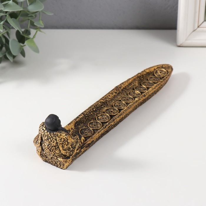 Подставка под благовония Подставка под благовония "Хотей в золотом халате" золото 22,5х4,5х5 см