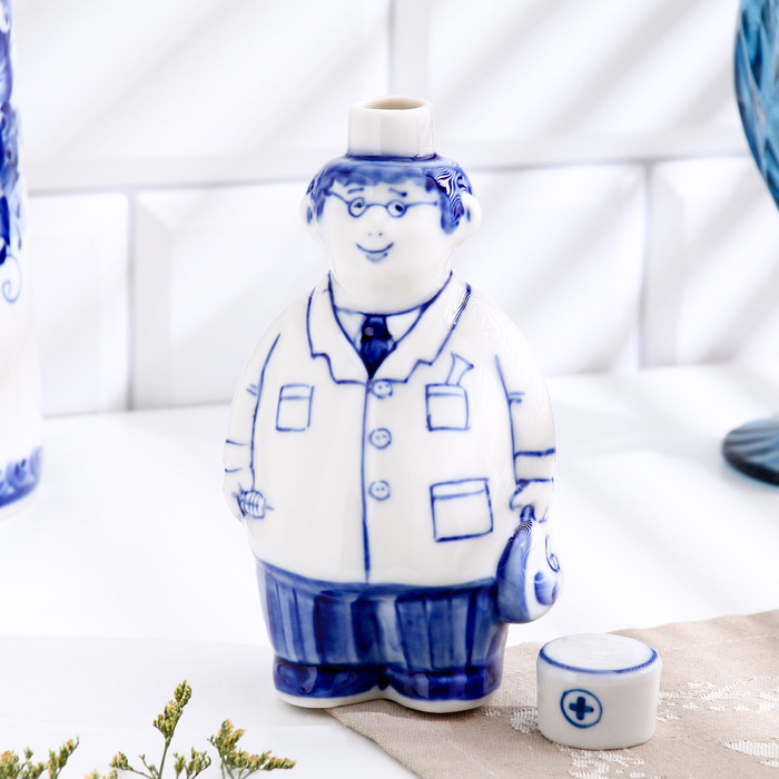 Штоф &laquo;Не болит&raquo;, 0,25 л, 14,5 см, гжель