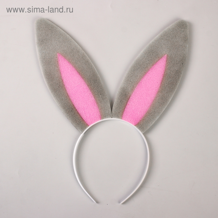 Карнавальный ободок &laquo;Уши зайца&raquo;, поролон, цвет серо-розовый