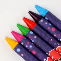 Восковые мелки - карандаши с блёстками «Панда», 6 цветов Восковые мелки - карандаши с блёстками «Панда», 6 цветов