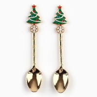 Ложки новогодние чайные с формовой ручкой &laquo;Новый год: Верь в чудеса&raquo;, 11 х 3 см