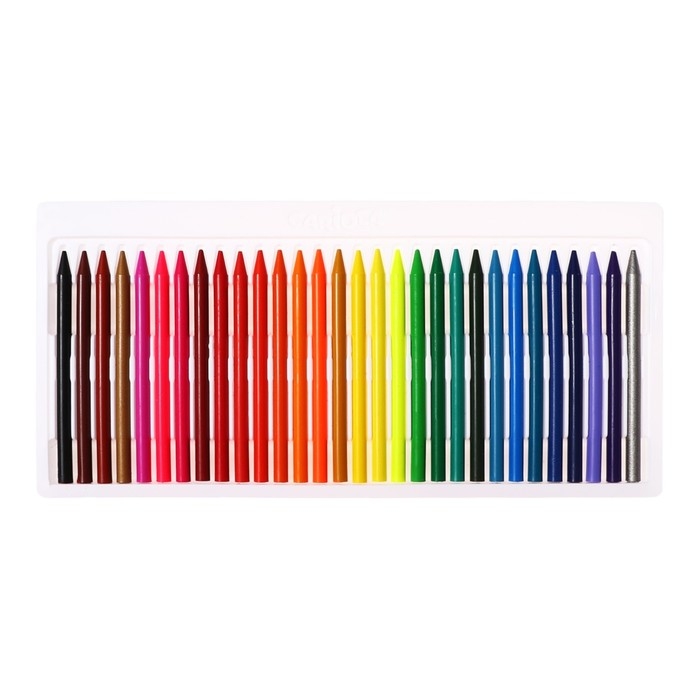 Мелки пластиковые 30 цветов, Carioca "Plastello", яркие цвета, экономичный расход, не пачкаются, круглые, в конверте