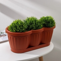 Ящик для цветов с поддоном &laquo;Гусеница&raquo;, цвет МИКС