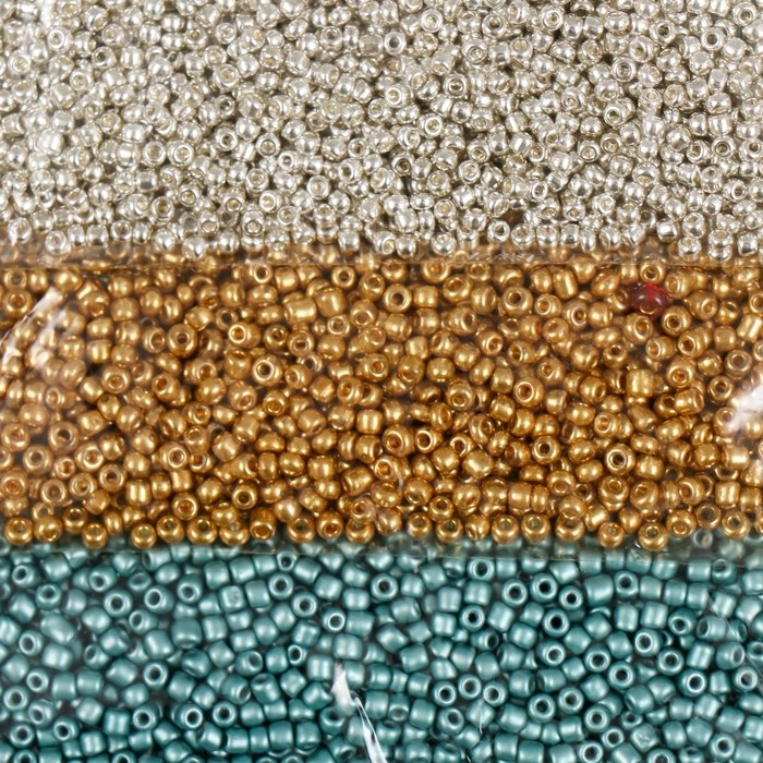 Бисер круглый 12/0 Бисер круглый 12/0 "Свежесть" металлик 6 цветов х 15 гр 20х8 см