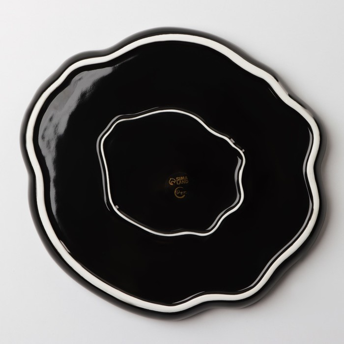 Тарелка керамическая неровный край &laquo;Синяя&raquo;, 27 см, цвет синий