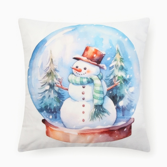 Новый год. Чехол на подушку Этель Новый год. Чехол на подушку Этель "Снеговик" 40х40см,100% п/э