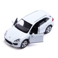 Машина металлическая PORSCHE CAYENNE TURBO, 1:32, открываются двери, инерция, цвет белый Машина металлическая PORSCHE CAYENNE TURBO, 1:32, открываются двери, инерция, цвет белый