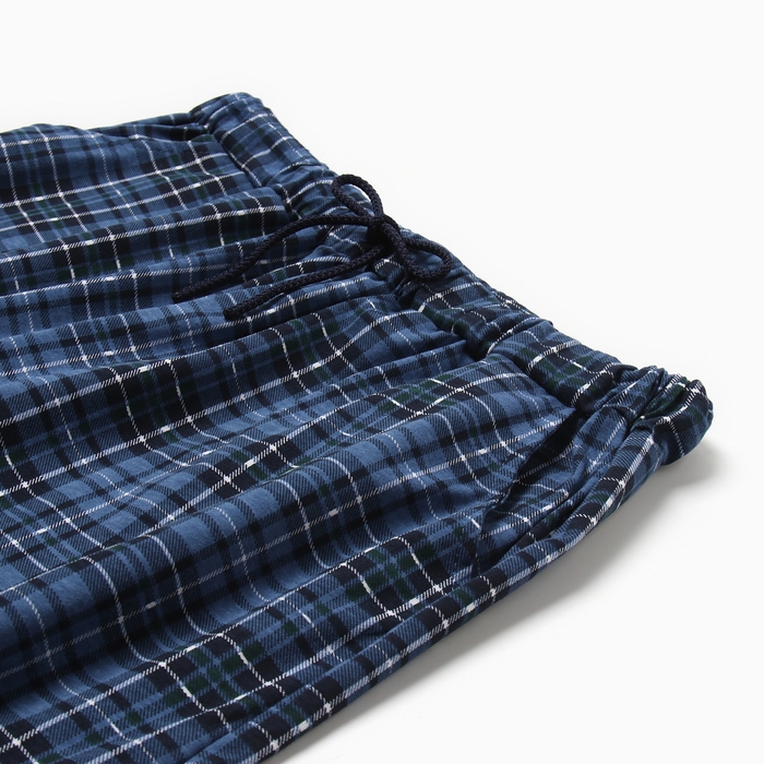 Брюки пижамные мужские, цвет синий, размер 48