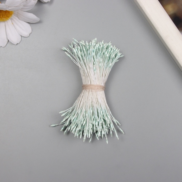 Тычинки для искусственных цветов глянец Тычинки для искусственных цветов глянец "Рисинки" серо-голубой набор 360 шт длина 6 см