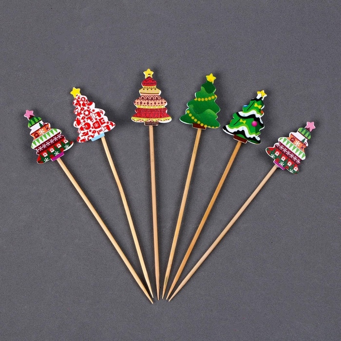 Новый год! Шпажки «Ёлочки», в наборе 6 шт. Новый год! Шпажки «Ёлочки», в наборе 6 шт.