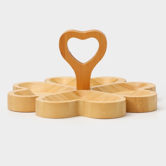 Менажница Доляна &laquo;Цветок&raquo;, 19,5&times;19,5 см, бамбук