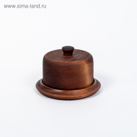 Маслёнка из натурального кедра Magistro, 13,5&times;9&times;2 см, цвет шоколадный