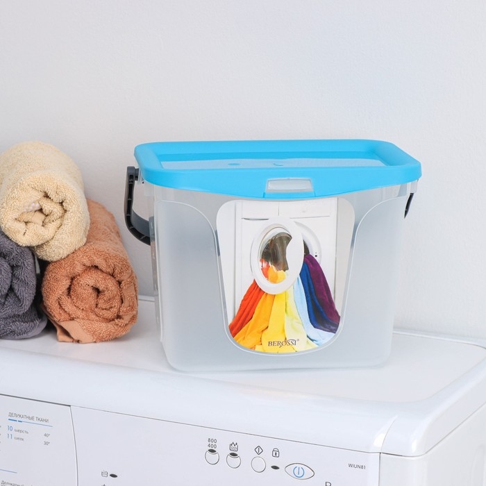 Контейнер для стирального порошка, 6 л, цвет голубая лагуна Контейнер для стирального порошка, 6 л, цвет голубая лагуна
