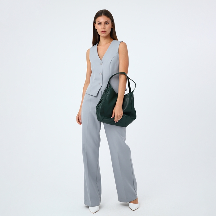 Сумка-мешок на молнии, цвет зелёный