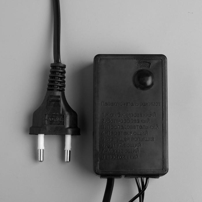 Гирлянда «Нить» 5 м с насадками «Ёлка», IP44, тёмная нить, 40 LED, свечение розовое, 8 режимов, 220 В Гирлянда «Нить» 5 м с насадками «Ёлка», IP44, тёмная нить, 40 LED, свечение розовое, 8 режимов, 220 В