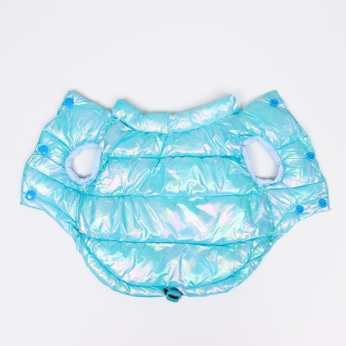 Куртка для собак двухсторонняя с утяжкой размер 14 (ДС 32 см, ОГ 42 см, ОШ 31 см), голубая