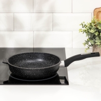 Сковорода «Гранит Black» Induction Pro», d=22 см, пластиковая ручка, индукция, антипригарное покрытие, цвет чёрный Сковорода «Гранит Black» Induction Pro», d=22 см, пластиковая ручка, индукция, антипригарное покрытие, цвет чёрный